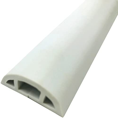 DXIUMZHP Canaleta Cables Suelo Adhesiva Semicírculo para Uso Doméstico Pasacables Suelo，Material Blando De PVC Corte Fácil Anti-Step Y Anti-estrés (Color : Blanco, Size : 3m)