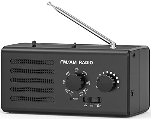 Tendak Radio Portatile FM/AM, Transistor Radio Manopola di Regolazione Extra Large, 5W Grande altoparlante, Supporta la dell'alimentatore USB/operatore batteria,Utilizzato per la famiglia e all'aperto
