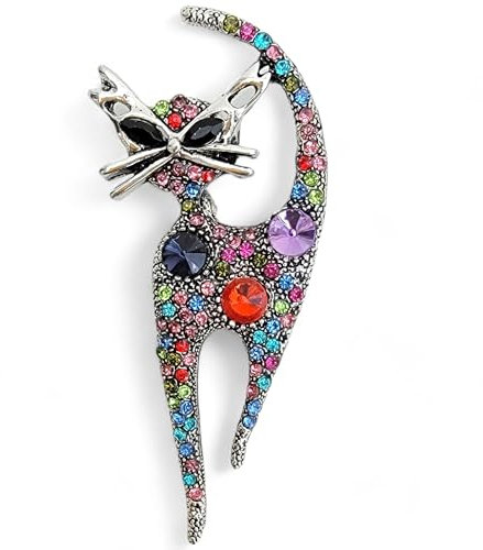 GFM® Broche chat strass strass, Small, Métal