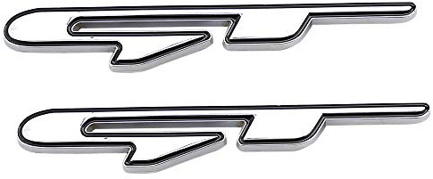 GT-Emblem, Metall, Chrom, Abzeichen für Auto, Kotflügel, Kofferraumdeckel, kurzes Logo, SUV, Coupé, 3D-Aufkleber (Silber)