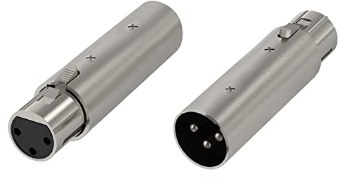 Geekria for Creators XLR-Stecker auf XLR-Buchse, Mikrofonkabel-Adapter, Kompatibel mit Shure SM58, SM57, SM7B, MV7, PGA48, Behringer xm8500 Mikrofonkabelstecker (Silber, 2 Stück)