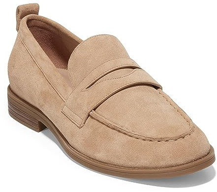 Cole HAAN Women's STASSI Penny Loafer, Blush TAN Suede, 8.5 B-US
