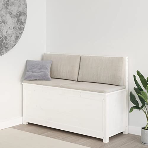 GuyAna Sitzbank Weiß 110x41x76,5 cm Eckbank Esszimmer Massivholz Kiefer Sitzbank KüChe
