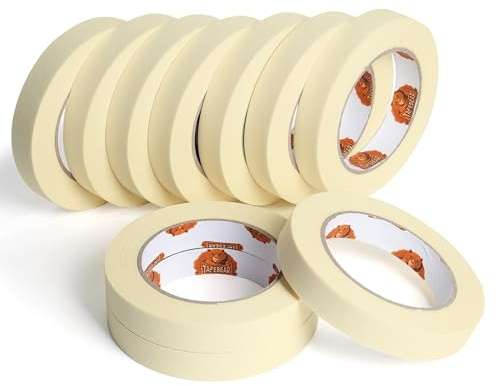 TAPEBEAR General Purpose Masking Tape 0.7 Inches x 60 Yards, Beige White Painters Tape for Painting, Labeling, DIY Arts Crafts, Home Office School Projects, 10 Rolls
