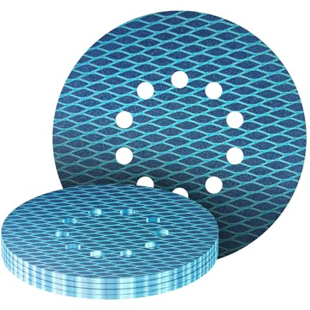 GZKTY Lot de 20 Disques Abrasifs Excentriques de 225 mm - 10 trous - Grain 120 - En forme de Losange - Anti-Colmatage - Pour Ponceuse Girafe