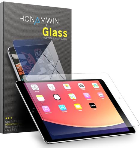 HONAMWINPRO Protector de pantalla para iPad Air 2 Air 1, paquete de 2 protectores de pantalla transparentes (transparente/resistente a los arañazos/a prueba de golpes/antihuellas) iPad Pro 9.7