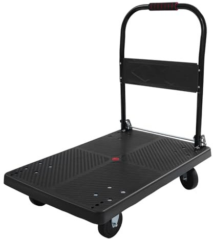 Transportwagen klappbar 400kg Rollwagen mit 360° TPR-Rädern Anti-Rutsch Plattformwagen Transporthilfe Handwagen mit Feststellbremse