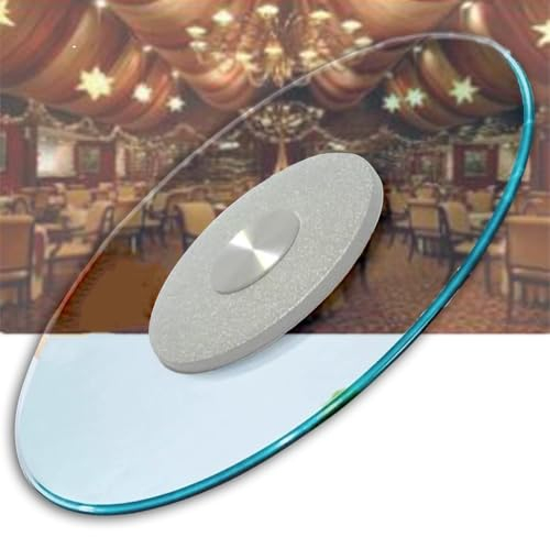 QSPNVFB Lazy Susan Piano Girevole in Vetro Trasparente 90cm Tavolo da Pranzo Centrotavola Vassoio da Portata Girevole Grande Giradischi Piatto da Portata(39inch(100cm))