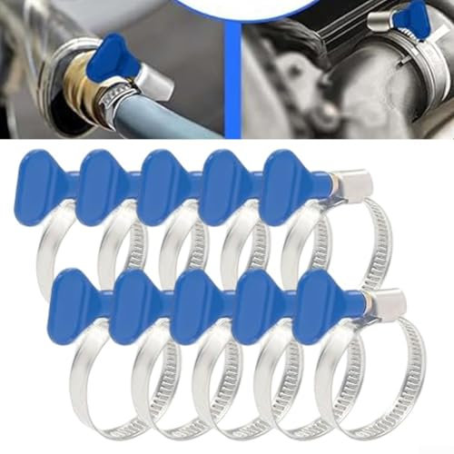 Stainless Steel Hose Clamps, 10Pcs Hose Clamps Adjustable 25-40mm With For Pool Washing Machine