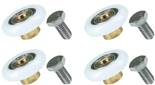 ciciment Lot de 4 roulettes de rechange pour porte de douche coulissante en verre (25 mm)