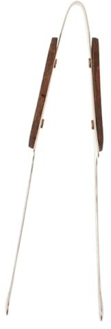 MAGICLULU Stainless Steel BBQ Clamp Wooden Handle Tongs for Grill Non-Slip Food Tongs for Kitchen for Serving Outdoor Grillings Clip