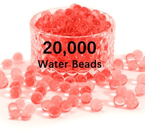 20000 Stück Wasserperlen Für Vasen,Water Beads，Wasser Perlen,Wasserperlen Für Pflanzen,Wasserkugeln,Gelkugeln Wasserperlen,Hochzeitsdekoration, Geburtstagsfeier Deco, Urlaubsdekoration(Rot)