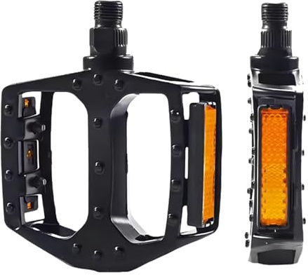 Pédales de vélo avec réflecteurs, filetage 9/16 - Pédale de vélo légère en aluminium pour vélo de route et VTT