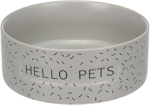 Flamingo Gamelle pour la Nourriture et l'eau Lada Grise – 800ml – pour Chien ou Chat | Design Joli en céramique émaillée - Résistante, Stable et Facile à Nettoyer