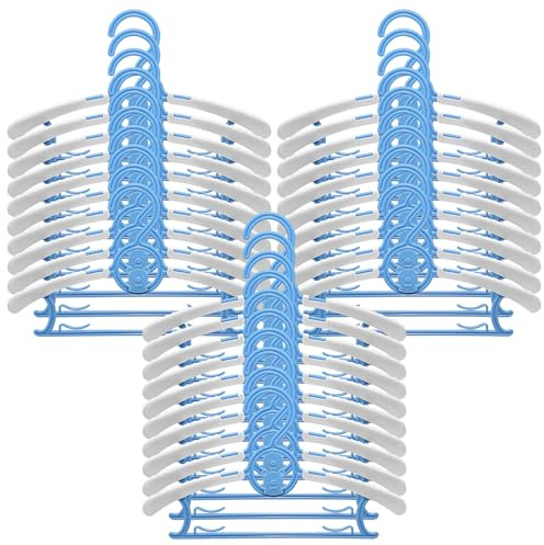 Xpieoyrm 30 pezzi Appendini per Bambini Impilabili Allungabili, Universale Grucce per Bambini, Grucce Neonato Antiscivolo, Hanger per Guardaroba Neonati, Appendini Salvaspazio per Armadio, per bambino