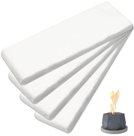MISIQIMA 4 Unidades de Lana de cerámica para bioetanol, Estera de Fibra de cerámica, etanol Quema de Manera Uniforme y prolonga el Tiempo de combustión para Dorados, chimeneas (30 x 10 x 2.5CM)