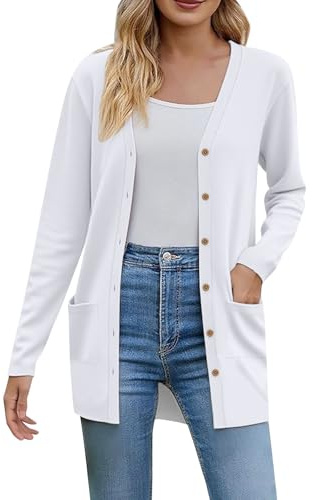 Uwdiohq Women's Cardigans Lightweight Summer Cardigan Womens Long Cardigans Sheer Ladies White Size 20 Black Jacket Women Sleeveless Navy UK with Buttons Heavy Knit Colour Block Winter 10 Blue Button
