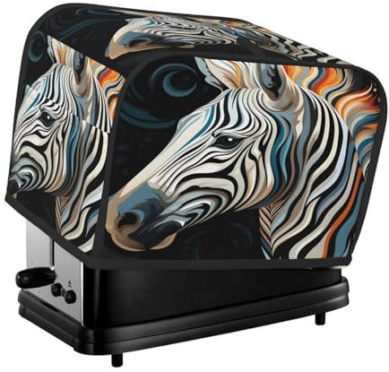 Mexpekil Cool Animal Zebra Copertura per tostapane a 2 fette di copertura impermeabile per piccoli elettrodomestici da cucina copertura antipolvere protezione per forno tostapane, regalo da donna