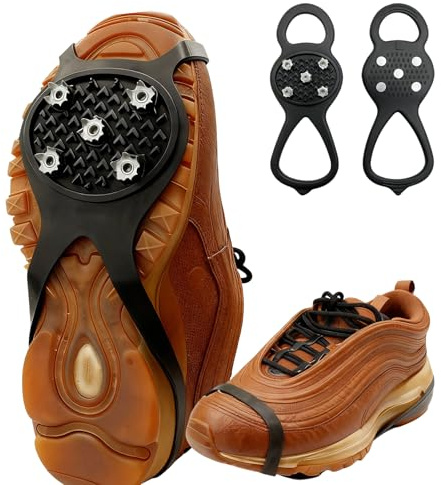 2 Stück Anti Rutsch Schuhspikes, Spikes für Schuhe Winter, rutschfeste Spikes Schuhe, Schuh Spikes für Schuhe Winter, Walking, Klettern und Wandern, Größe 36-45, Schwarz