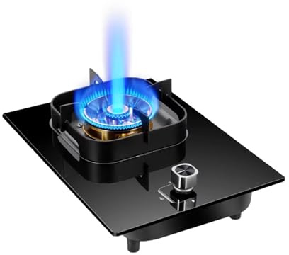 Fornello A Gas A 1 Fuoco, Piano Cottura A GPL/Gas Naturale Da 5,2 KW Con Accensione Automatica E Protezione Da Guasti Della Fiamma, Griglia For Pentole In Ghisa In Vetro Temperato(LPG)