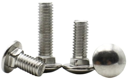2-20pcs M3 M4 M5 M6 M8 M10 M12 304 Stainless Steel Carriage Bolt Large Head Half-Round Square Neck Screws Flat Head Shelf Bolts(40mm,M8 (5PCS))