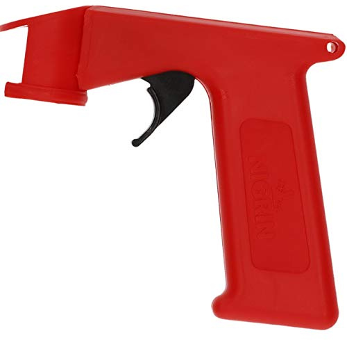 NIGRIN Sprühdosen-Handgriff Universal, ergonomischer Aufsatz für Sprühdose, schont und schützt Hände, erzeugt Dosierungsmöglichkeit, viele Male wiederverwendbar