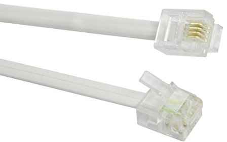 N/A 6P4C RJ11 Maschio connettore Cavo telefonico 3 Metri per Telefono Fisso, Bianco