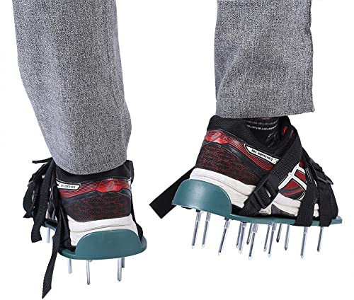 Yosoo Health Gear Escarificador cesped Manual, aireador escarificador, aireador de césped para jardín Zapatos escarificadores, 1 par de Sandalias de aireador de césped Zapatos Herramienta de jardín