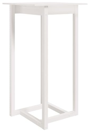 vidaXL Mesa Alta de Bar Mueble Comedor Cocina Salón Sala de Estar Decoración Oficina Interior Dormitorio Bistró Madera Maciza de Pino Blanco