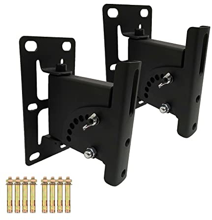 Howonder Speaker Wall Mounts, Compatible with Bookshelf, PA, Column Speakers (2 Packs Black)
