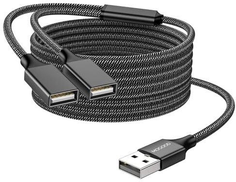 MOGOOD USB-Splitter Kabel 2m, PC, Mac, PS5, schwarz, Laden+Daten, USB-Hub | Nylon-Geflecht, Aluminium, 480Mbps, Laden & Daten, Plug-Play, Multiport, USB-Hub, Ladeadapter, Büro, Reisen, Zuhause, Gaming