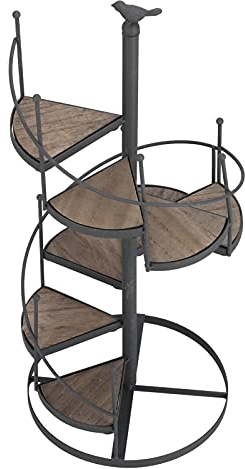 Wnvivi Spiral Staircase Plant Shelf,9 Tier Wrought Iron Plant Display Rack,Decorative Ladder Planter Stand for Indoor Outdoor Plants