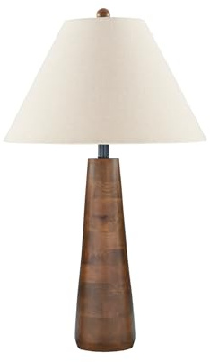 Signature Design by Ashley Danset Casual Contemporary UL Listed Table Lamp with Empire Hardback Fabric Shade and 3-Way Switch, Wood, 30.13 High, Brown