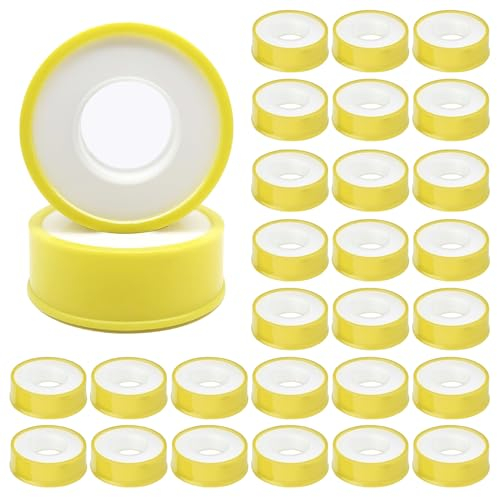 Vegena Nastro sigillante in PTFE, 30 rotoli, nastro in teflon, nastro sigillante in PTFE, filettatura (12 mm x 0,1 mm x 12 m)