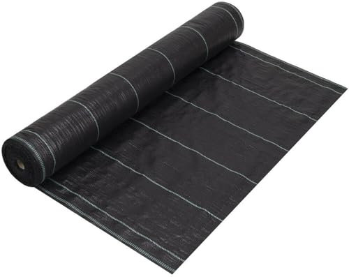 Moziel Telo Pacciamatura 2m x 100m, 90g/m² Telo Anti Erbacce per Orto, Giardino, Tessuto Permeabile all'Acqu, Resistente allo Strappo, Elevata Resistenza UV, Nero