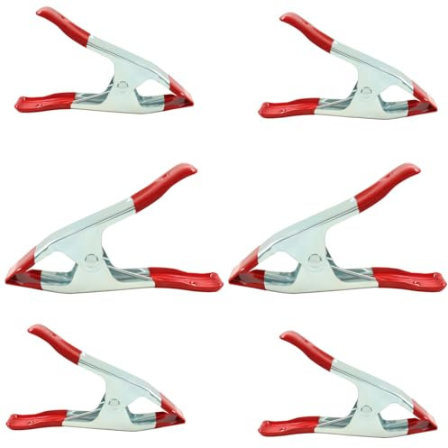 LifCratms 6 Stück Metall-Federklemmen, 15,2 cm, robuste Feder-Metall-Clips, Zelt-Clips mit Gummispitzen für Holzbearbeitung, Camping, Fotografie, Projekte, Heimwerker