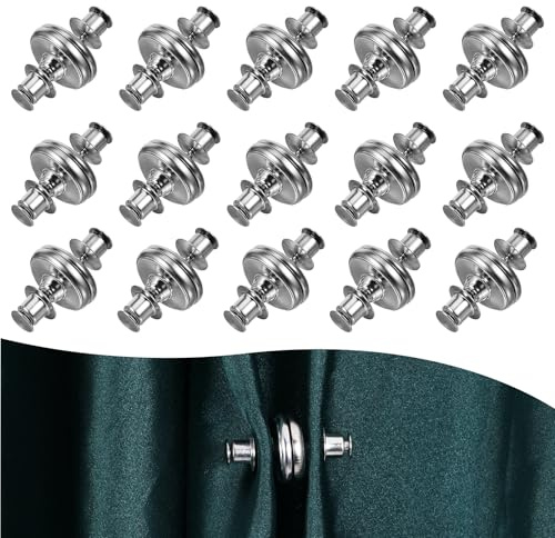 Giantree 15 Paires d'aimants pour Rideaux, Fermeture magnétique pour Rideau, Bouton magnétique pour Rideau, Embrasse magnétique pour Rideau de Douche, Aimant Qui empêche la lumière de fuir