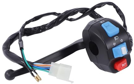 Commutateur Commande Guidon Moto 22mm avec Clignotant de Klaxon Commande de Faisceau Bas Elevé leviers frein Kit avec étriers Leviers Câbles