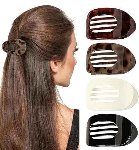 4 PCS Flat Hair Clips for women,Curved design hairpin,claw clips,For Firmly fixed-hair, suitable for all types of hair can be easily worn, is the ideal choice for women and girls