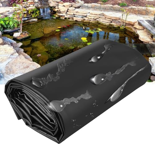 Dtyubfg Bâche EPDM de pour Bassin - 5 m x 3 m - 6m x 8 m - 10 m x 10 m -5 m x 13 m - Film EPDM Naturel Noir - Particulièrement Durable/Convient également comme Film pour Plate-Bande