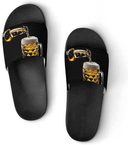 For The Love of Beer Novelty Slippers Slides Shower Home House Shoes Non-Slip Soft Sole Shoe For Men Women Bathroom 43 (265mm)