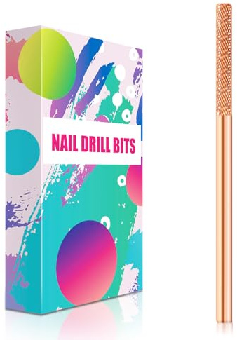 Nagelborr, 3/32 tum, nagelbandsborttagare, borr, 5 x grovt korn till extra fint korn, elektrisk borr för natur nagelbädd fil nagelband död hud rengöring nagelförberedning (roséguld, 5XF)