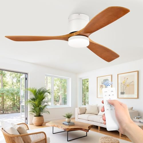 ZMISHIBO Ventilateur de Plafond avec Lumière Ø132cm, 6 Vitesses, 3 CCT, Moteur DC 45W, Ventilateur Plafond LED avec Télécommande, Temporisateur, Fonction Été-Hiver