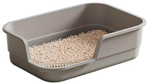 MOUNTTU Bac à litière pour Chat 48 x 35 x 12, 7 cm, antiadhésif, avec Pelle, Taille, Portable, Anti-éclaboussures, entrée Basse, Toilettes pour Chatons, pour la Maison, Grands bacs à litière pour c
