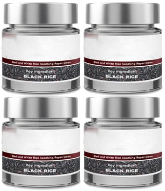 Black Rice Repair Cream, Deep Hydration Skin Barrier Repair Cream, Rich Moisturizer for Face & Body, for Nourish Dry & Sensitive Skin, Daily Care Cream for Firming, Smooth Absorption (4PCS)