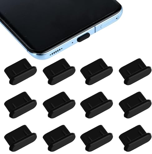 10Pcs USB C Dust Plug, USB C Port Cover, USB C Cover, For i-Phone Dust Plug, USB C Dust Cover, Charging Port Cap, Usb C dust plug for All Type-C Smartphones and Tablets (Black)
