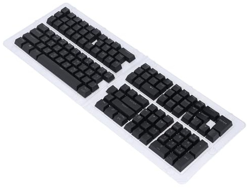SIXRUN Capuchons de Touches Coréens 132 Touches, Remplacement de de Hauteur OEM, Améliorent Le Confort de Frappe pour Claviers Mécaniques 61 62 64 68 75 (Black)