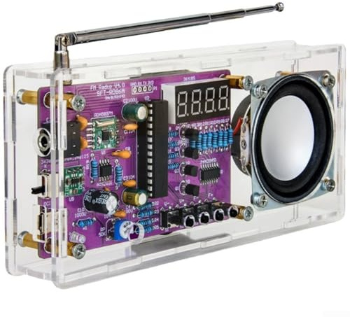 FM radiosats digital, elektronisk gör-det-själv-lödningsrörskärm, byggmonteringsprojekt för elektronikinlärning (lösa delar + skal)