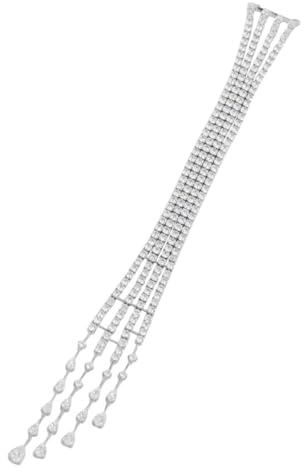 Broche Épaule à Longs Glands En Cristal - Bijou Corsage Tresse De Diamants Imitation Avec Pendentifs Goutte D'Eau Accessoire De Chic Pour Robe De Soirée Mariage Et Cocktail - Badge Épaule Pour Femme