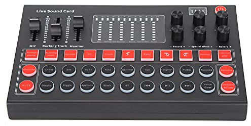 Sxhlseller Ensemble de Cartes Son Bluetooth M9 Iron Live, équipement de Carte Son 16 Bits 44,1 KHz Double Canal avec Surveillance de Réverbération et Bluetooth 5.0 pour L'enregistrement de